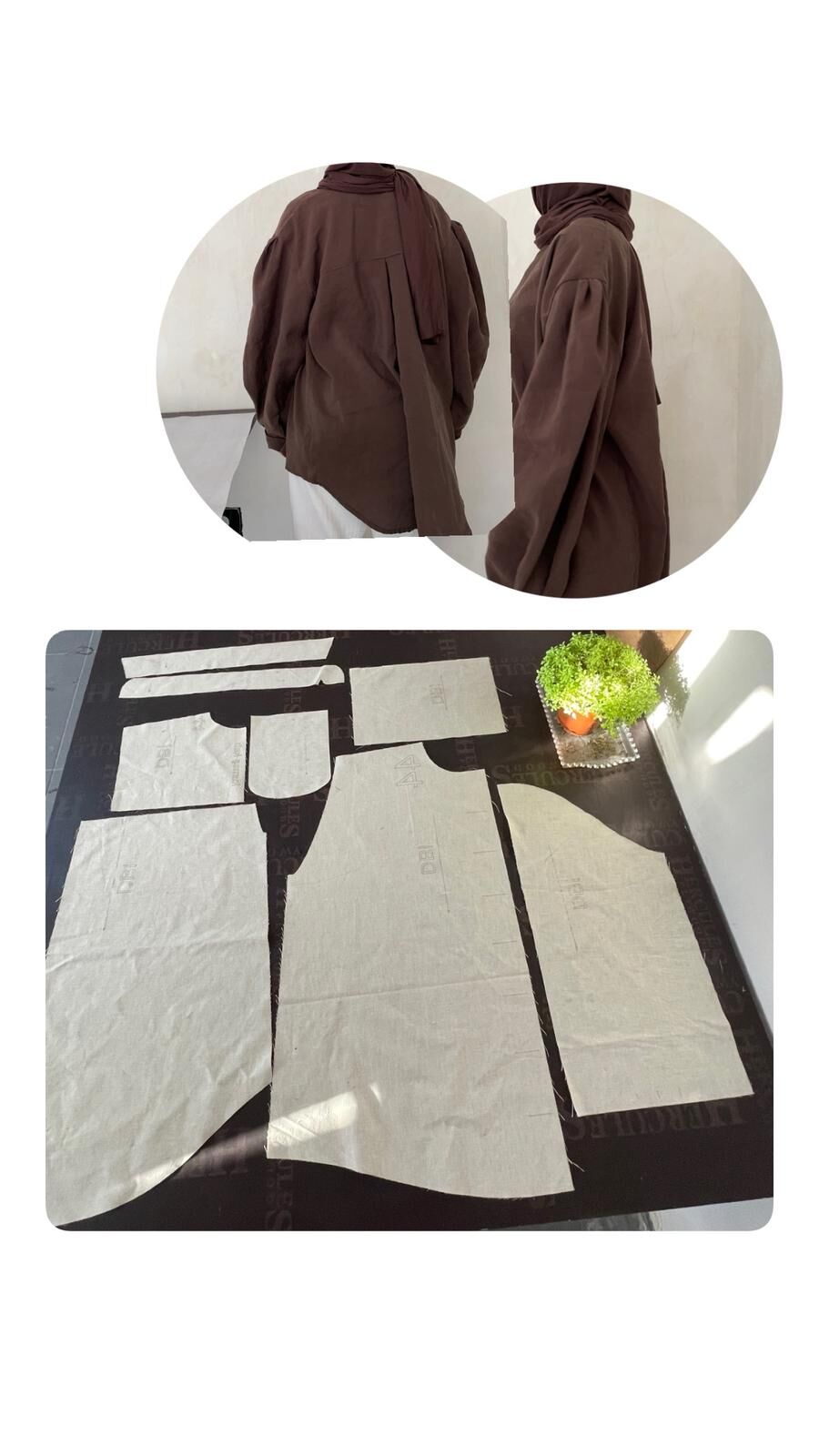 Oversize Gömlek Kalıbı Pileli Manşetli Cepli Dikiş Kalıbı Dik Yaka