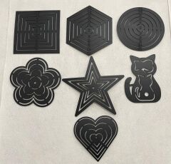 7'li ŞABLON PUNCH ŞABLONU PATCHWORK Kırkyama Çeyiz Mefruşat Dikiş Nakış çizim Deseni punch nakış kit