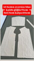 Uzun Oversize Bluz Kalıbı Dikiş Kalıbı Talimatlı Hazır Kesilmiş Dikiş Kalıpları Provasız