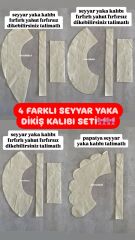 4lü Seyyar Yaka Kalıbı Seti Dikiş Kalıbı Fırfırlı Seyyar Yaka Fırfırsız Seyyar Yaka Dikimi Dikiş Kalıbı Dikiş Patron