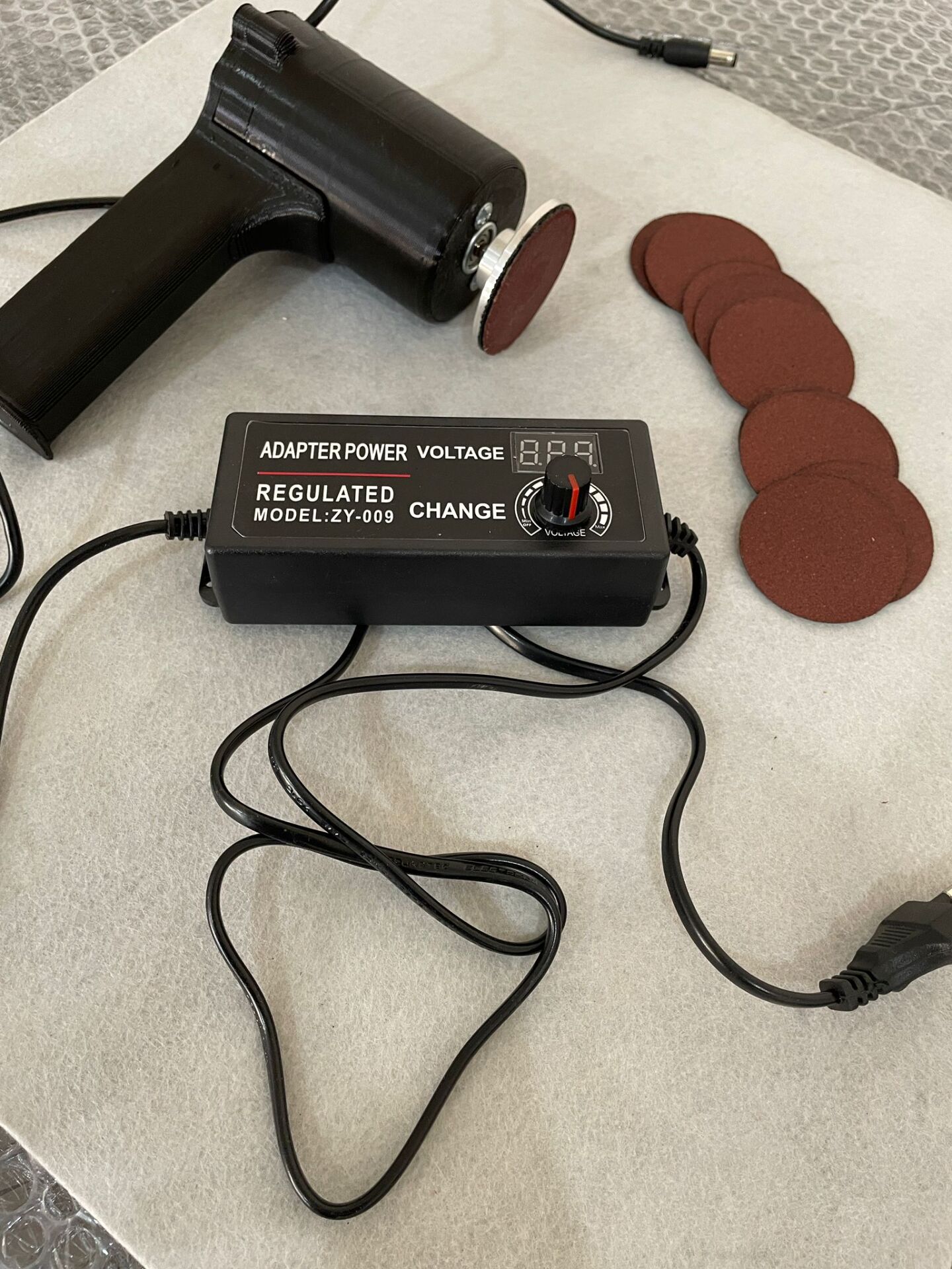 El Zımpara Makinesi Hobi 50mm disk cırt zımpara adaptörlü set metal ahşap taş tozu